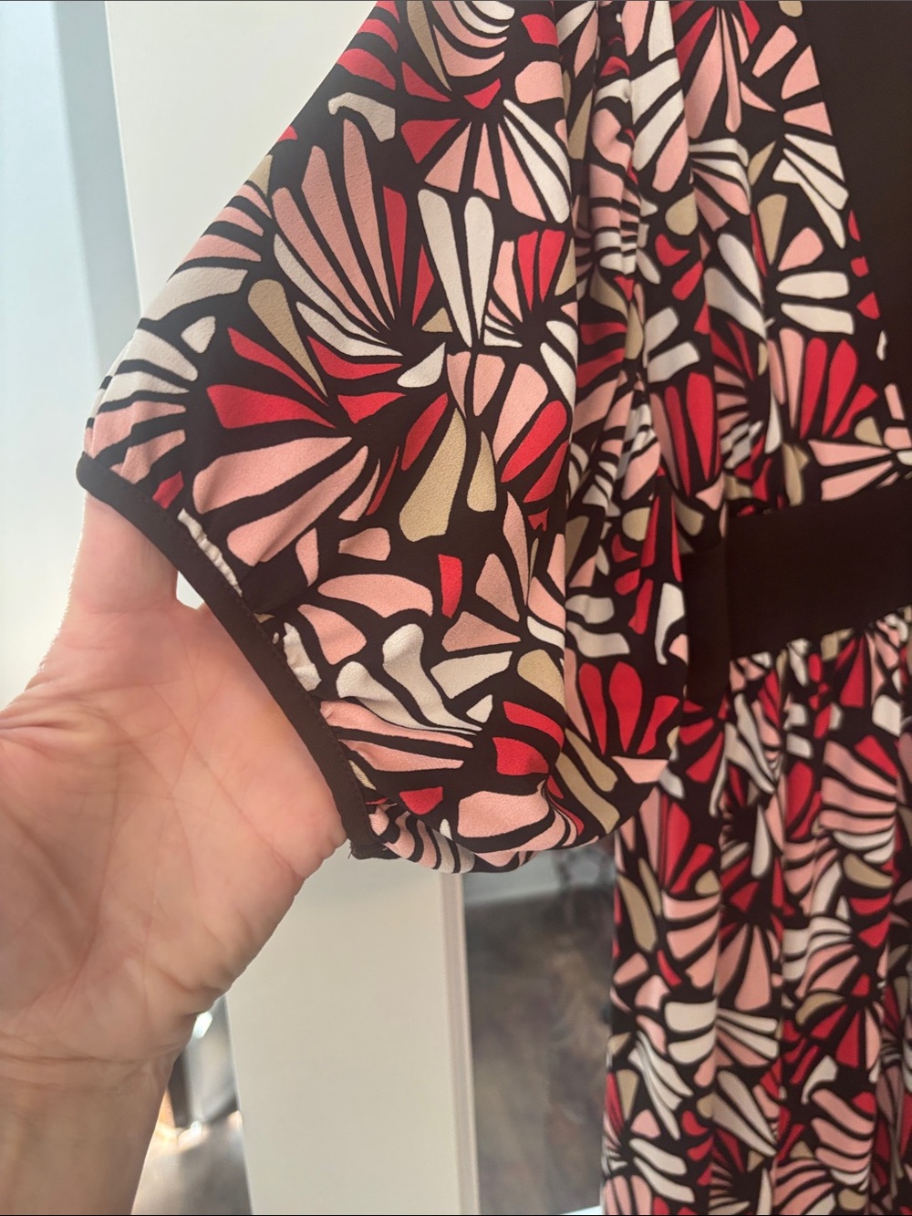 Enfocus Studio Black Midi Dress with Pink and Red Floral Print - Picture 3 of 3